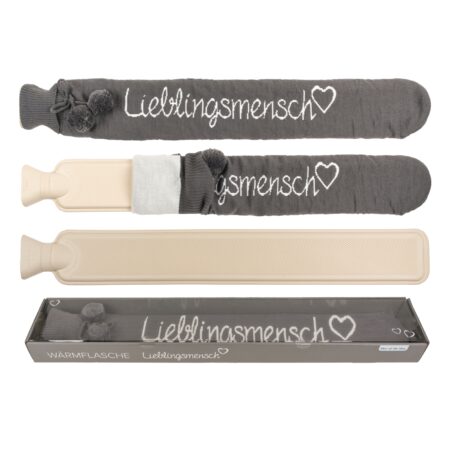 Schlauch-Wärmflasche Lieblingsmensch, 75 x 11 cm