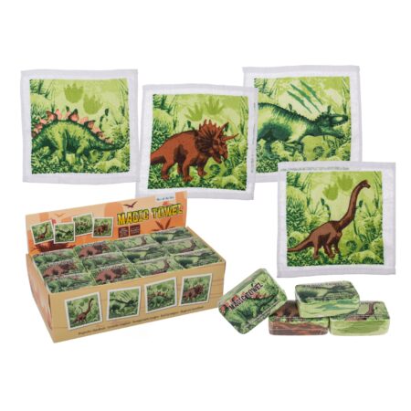Magisches Baumwoll-Handtuch Dinosaurier, ca. 30 x 30 cm