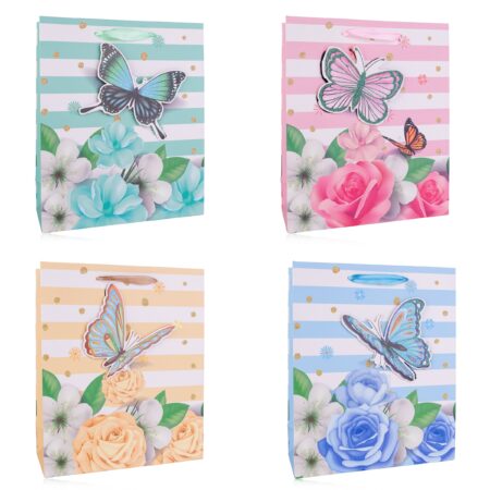 Geschenktasche BUTTERFLY FLOWER klein (ca. 23.5 x 19.5 x 8cm)