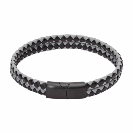 Armband - "VIRO" - Leder doppelt - schwarz