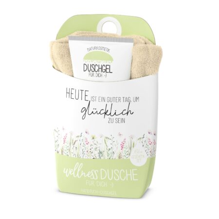 Geschenkset Wellnessdusche Lovely Greetings "Heute ist ein guter Tag, um glücklich zu sein"