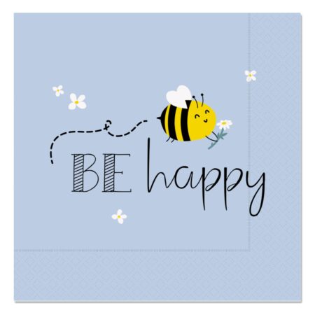Serviette Zoofreunde "Be happy" (Biene)