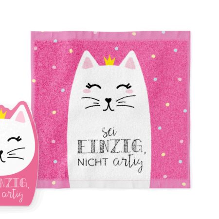Magisches Handtuch Zoofreunde "Sei einzig, nicht artig" (Katze)