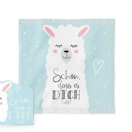 Magisches Handtuch Zoofreunde "Schön, dass es dich gibt" (Lama)