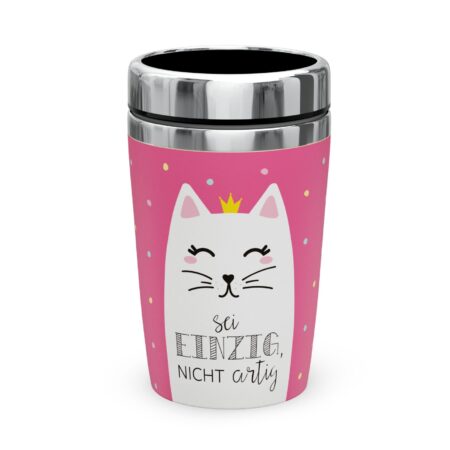 Thermobecher to go 240ml Zoofreunde "Sei einzig, nicht artig" (Katze)