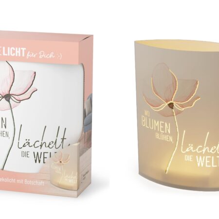 Poesielicht Lovely Greetings "Wo Blumen blühen, lächelt die Welt"
