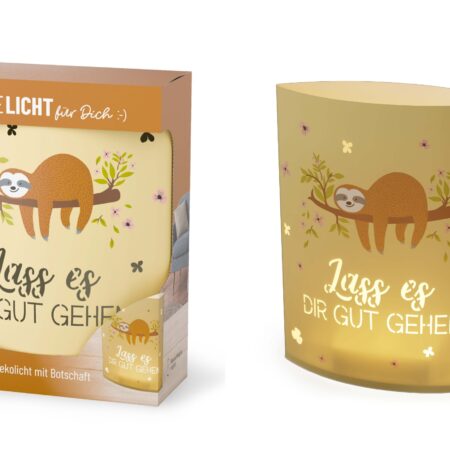 Poesielicht Zoofreunde "Lass es dir gut gehen" (Faultier)