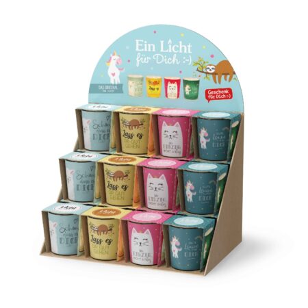 Licht mit Teelicht Zoofreunde im Display MIX