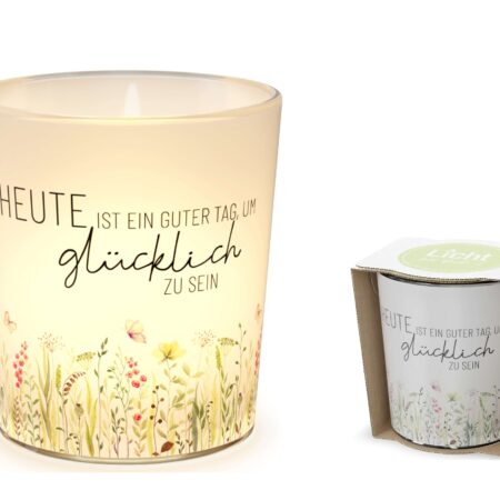 Licht mit Teelicht Lovely Greetings "Heute ist ein guter Tag, um glücklich zu sein"