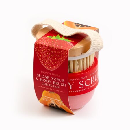 Zucker-Peeling 150g mit Bürste Strawberry & Papaya