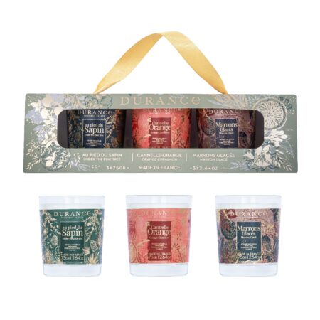 Kerzen-Schatulle 3x75g Am Tannenbaum - Zimt-Orange - Geeiste Maronen