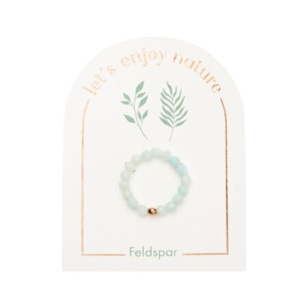 Ring - "let's enjoy nature" - Feldspat gefärbt - rosévergoldet