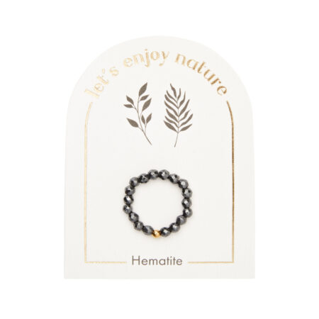 Ring - "let's enjoy nature" - Hämatit - vergoldet