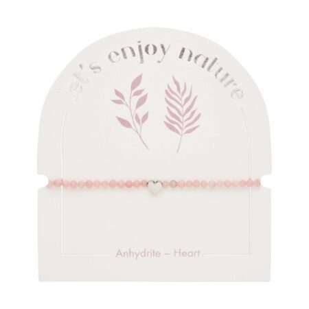 Armband - "let's enjoy nature" - Anhydrit gefärbt - Edelstahl - Herz