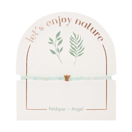 Armband - "let's enjoy nature" - Feldspat gefärbt - rosèvergoldet - Engel