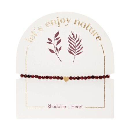 Armband - "let's enjoy nature" - Rhodolith - vergoldet - Herz
