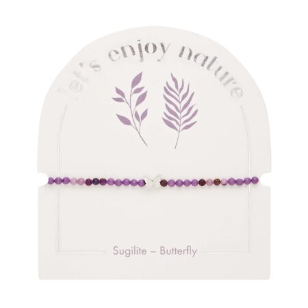 Armband - "let's enjoy nature" - Sugilith - Edelstahl - Schmetterling