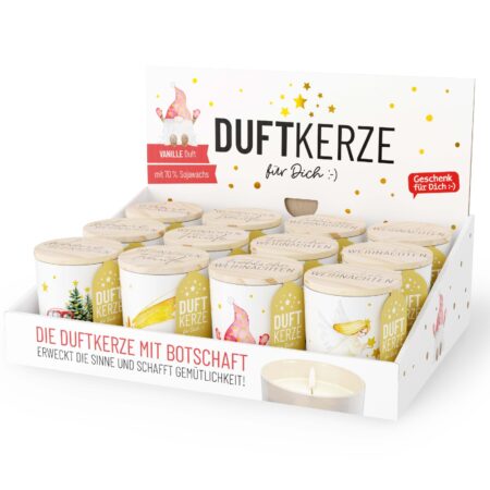 Duftkerze Lovely Christmas (Vanille) im Display MIX