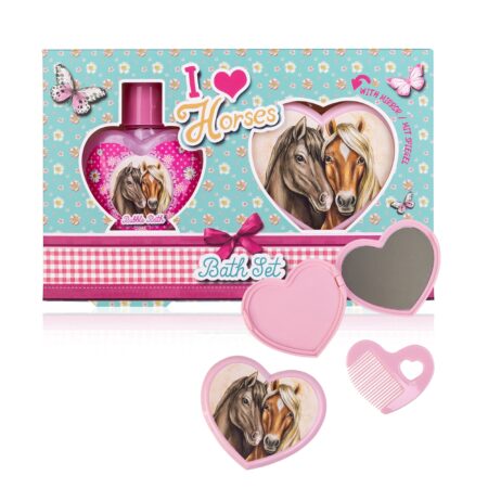 Badeset I LOVE HORSES in Geschenkbox