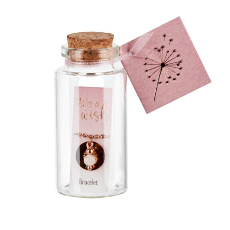 Armband - "Make a wish" - rosévergoldet - Rosenquarz