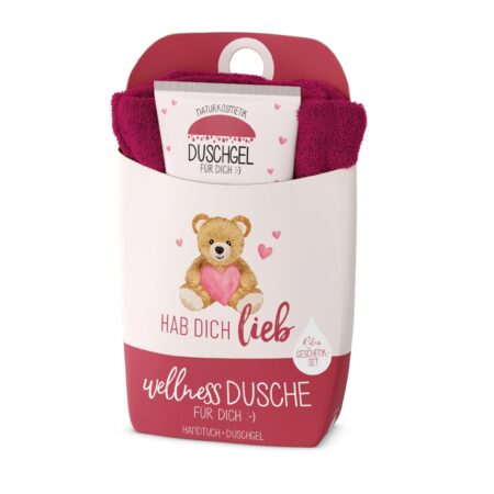 Geschenkset Wellnessdusche Liebe Wünsche "Hab Dich lieb" (Teddy)