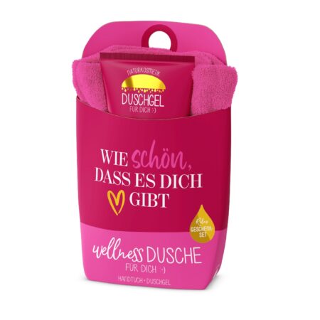 Geschenkset Wellnessdusche Auf uns Mädels "Wie schön, dass es Dich gibt"
