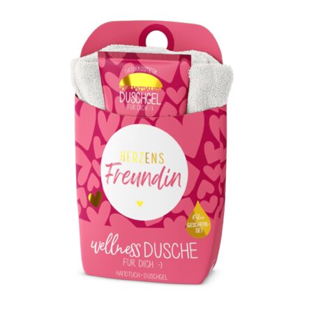 Geschenkset Wellnessdusche Auf uns Mädels "Herzensfreundin"