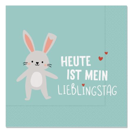 Serviette Kleine Lieblinge "Heute ist mein Lieblingstag" (Hase)