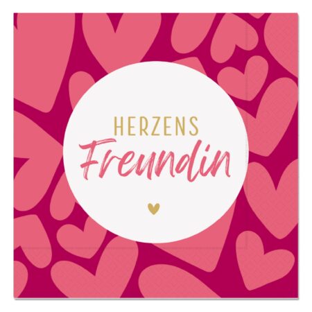 Serviette Auf uns Mädels "Herzensfreundin"