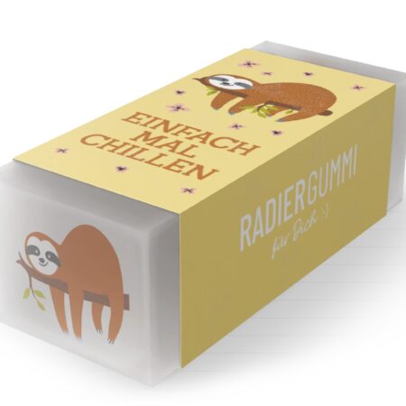 Radiergummi Zoofreunde "Einfach mal chillen" (Faultier)