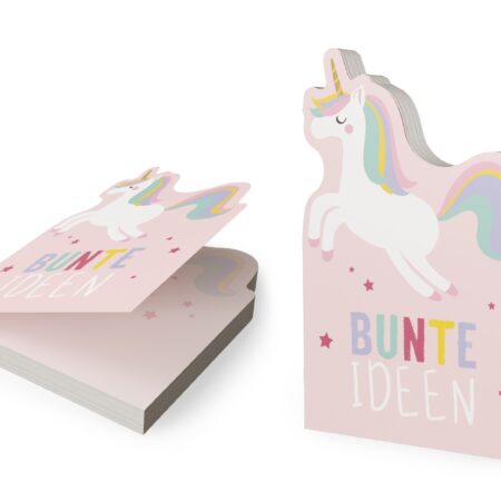 Notizblock Kleine Lieblinge "Bunte Ideen" (Einhorn)