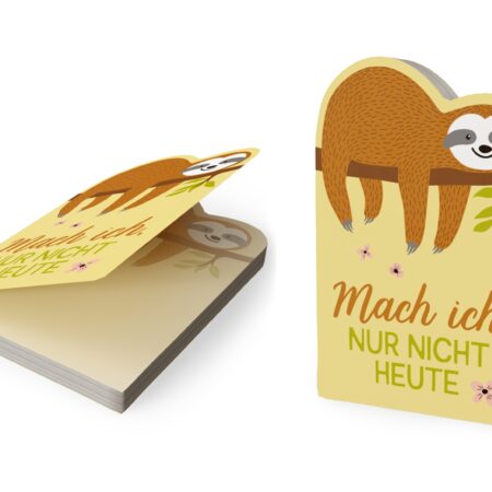 Notizblock Zoofreunde "Mach ich, nur nicht heute" (Faultier)