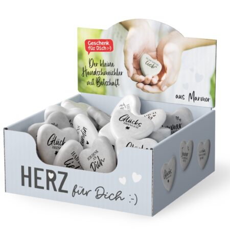 Steinherz aus Marmor im Display MIX