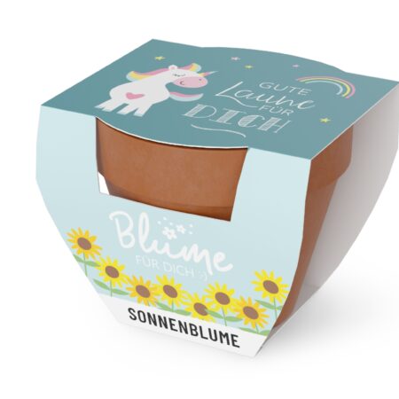 Blume im Topf Zoofreunde "Gute Laune" (Einhorn)
