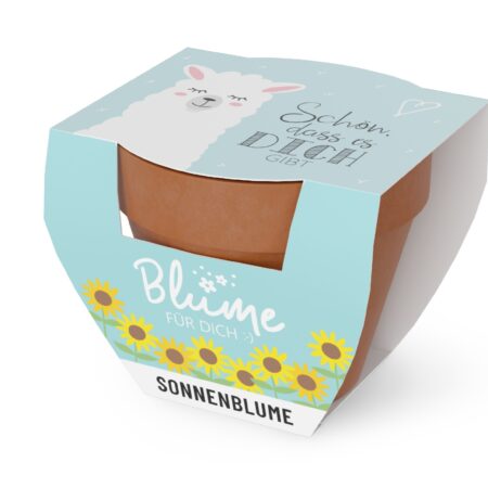 Blume im Topf Zoofreunde "Schön, dass es Dich gibt" (Lama)