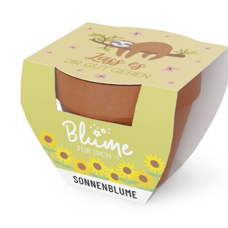 Blume im Topf Zoofreunde "Lass es Dir gut gehen" (Faultier)