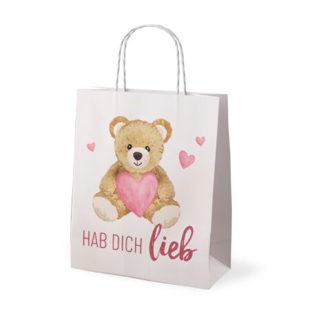 Geschenktüte Liebe Wünsche "Hab Dich lieb" (Teddybär)