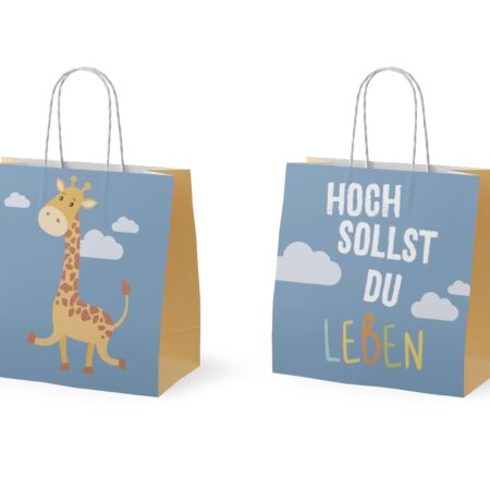 Mini-Geschenktüte Kleine Lieblinge "Hoch sollst du Leben" (Giraffe)