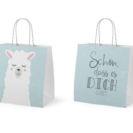 Mini-Geschenktüte Zoofreunde "Schön, dass es Dich gibt" (Lama)