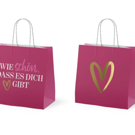 Mini-Geschenktüte Auf uns Mädels "Wie schön, dass es Dich gibt"
