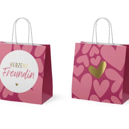 Mini-Geschenktüte Auf uns Mädels "Herzensfreundin"