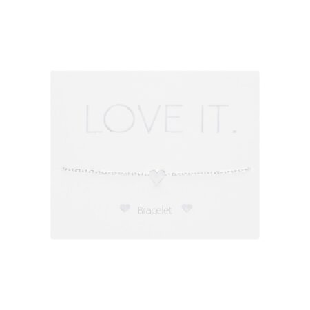 Armband - "Love it." - versilbert - Herz