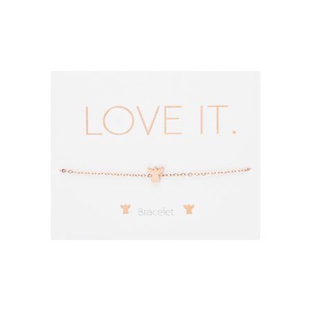 Armband - "Love it." - rosévergoldet - Engel