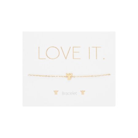 Armband - "Love it." - vergoldet - Engel