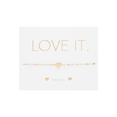 Armband - "Love it." - vergoldet - Herz