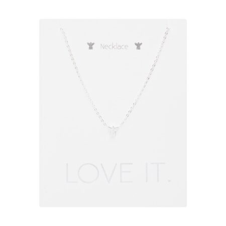 Halskette - "Love it." - versilbert - Engel