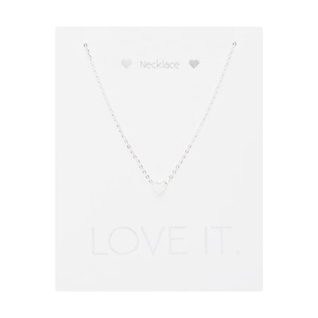 Halskette - "Love it." - versilbert - Herz