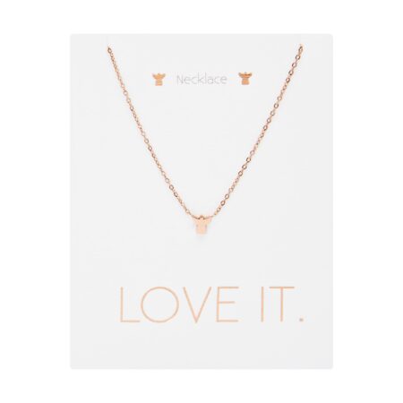 Halskette - "Love it." - rosévergoldet - Engel