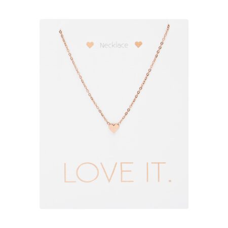 Halskette - "Love it." - rosévergoldet - Herz