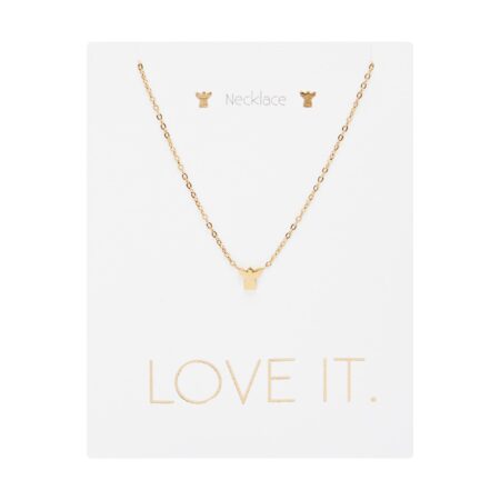 Halskette - "Love it." - vergoldet - Engel